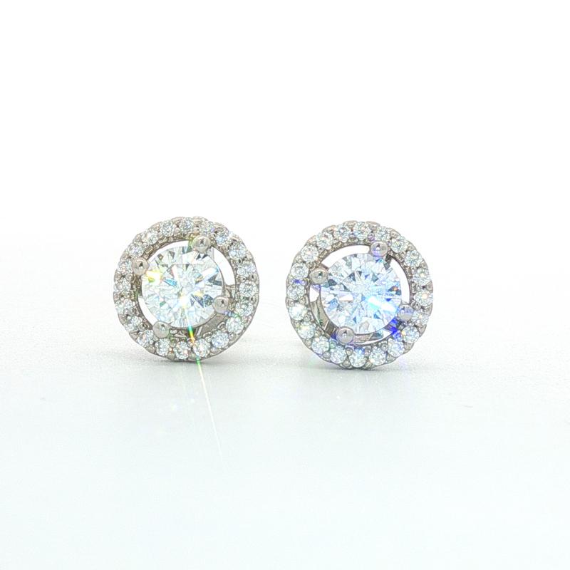 OS Small Round Halo Earrings 