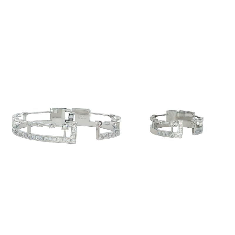 Bangle Set - Dual Open Stone Frame