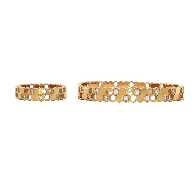 Bangle Set - Crystal Honeycomb