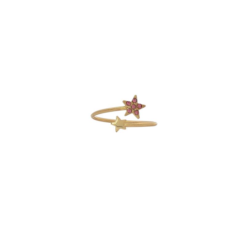 Pink Stone Shooting Star Ring (Free Size)
