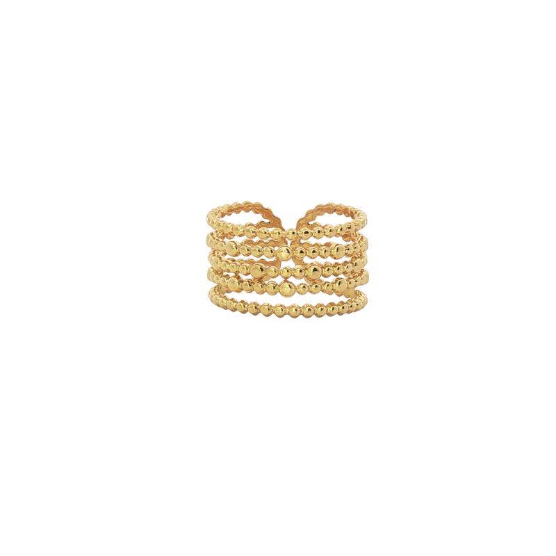 5 Line Circular Beads Ring (Free Size)
