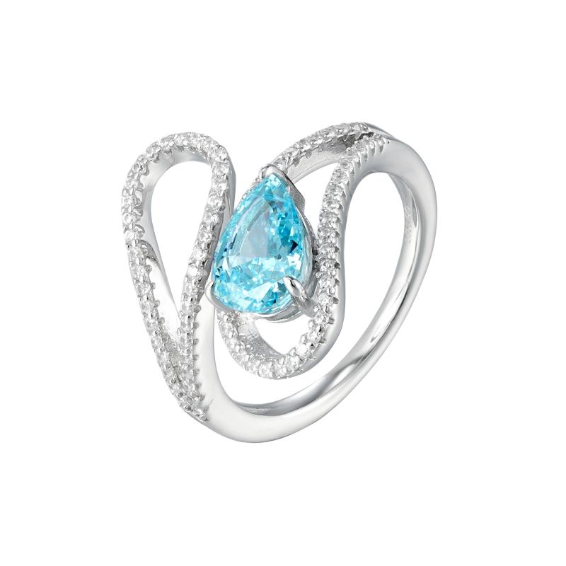 OS Hollow Curve Teardrop Ring