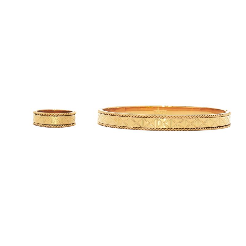 Bangle Set - Cross Hatched Engraving