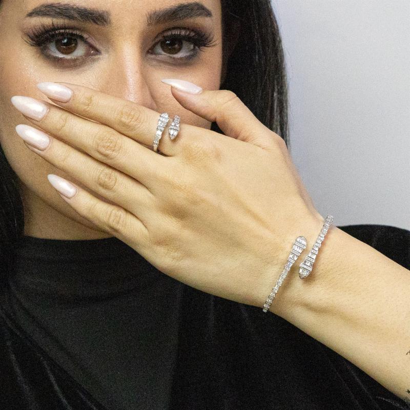 SA Bangle Set Linear Cut Prism 