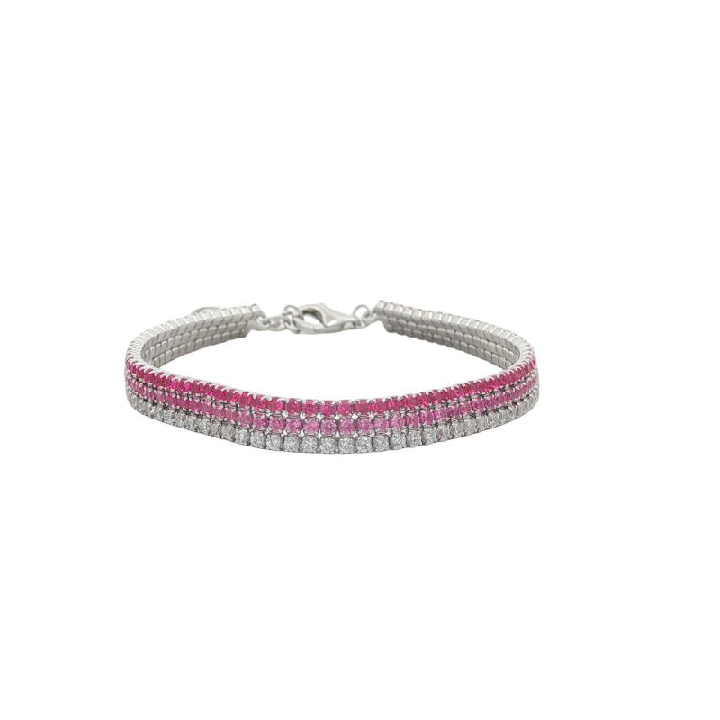 OS - Mini Triple Tone Three Line Bracelet Pink 