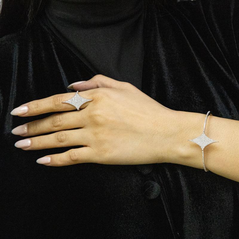SA Bangle Set Large Crystal North Star