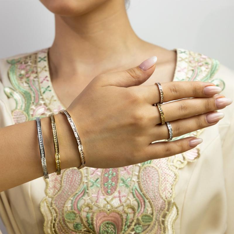 Bangle Set - Tri Tone Crystal Sparkle
