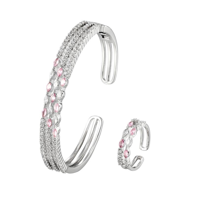 SA Bangle Set Triple Line Marquise 