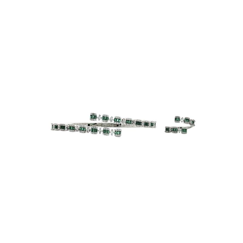 SA Bangle Set Alternate Rectangle Cut Crystal 