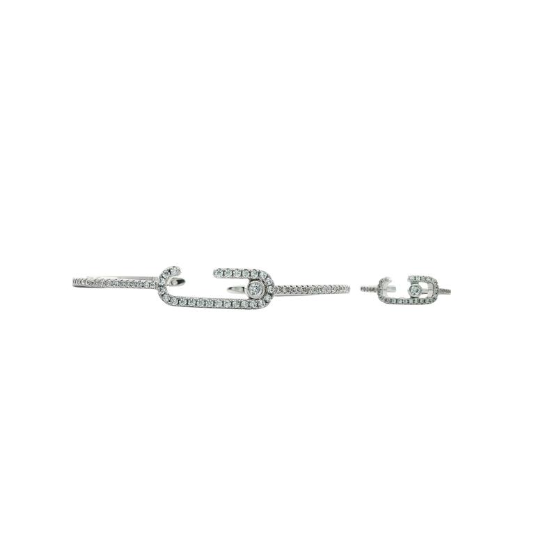 SA Bangle Set MES Half Full Stone Cut Pin