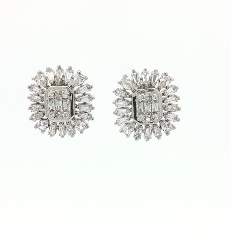 SA Earrings Full Stone Emerald Cut