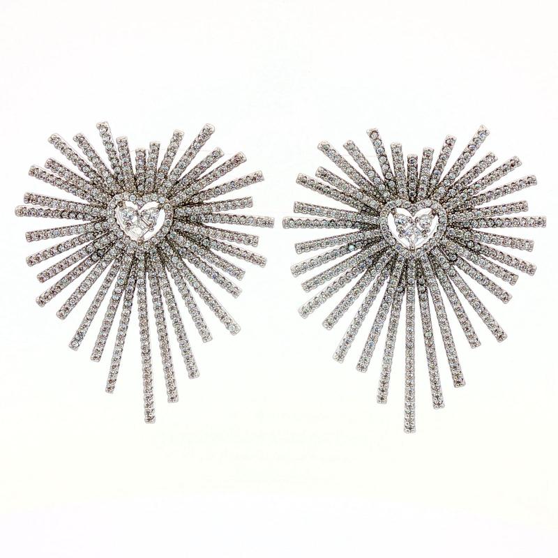 SA Earrings Heart Sunburst 
