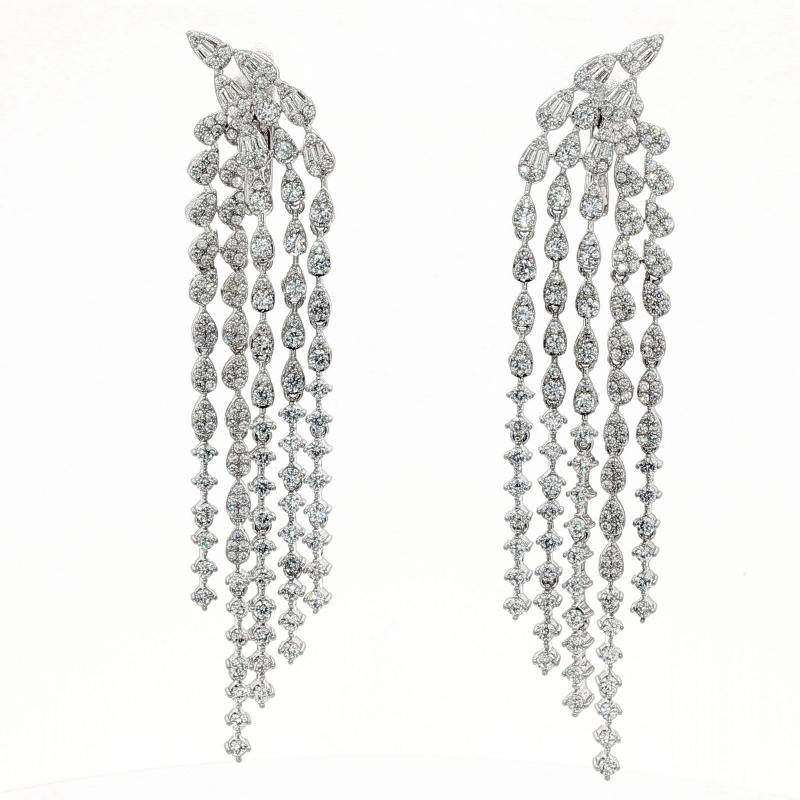 SA Earrings Front Back Chandelier Crystal 