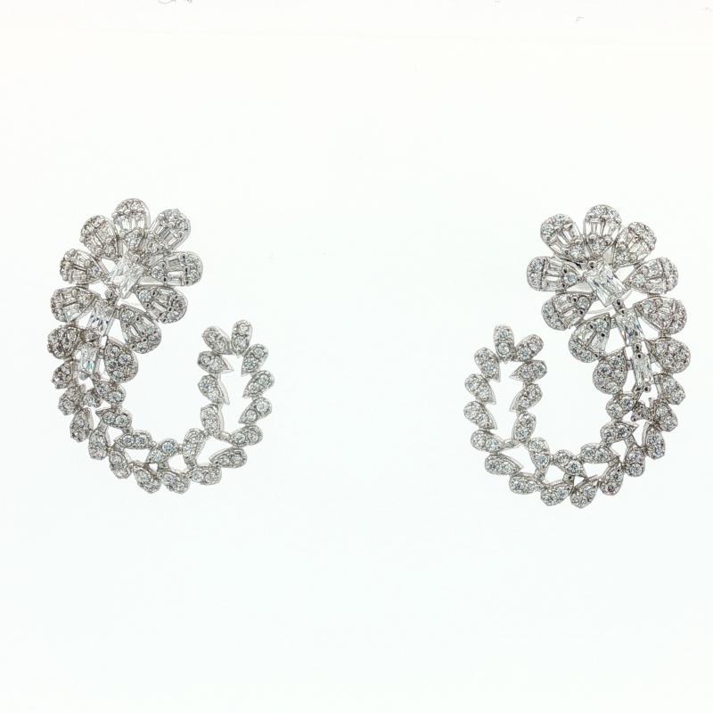 SA Earrings Teardrop CZ in Spiral Shape