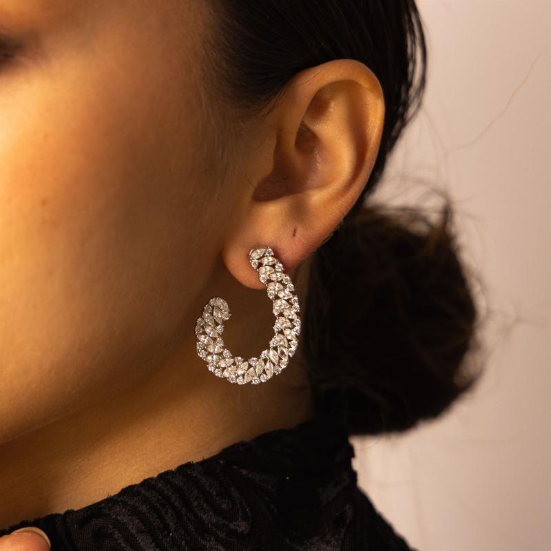 SA Earrings Multi Crystals Water Drop