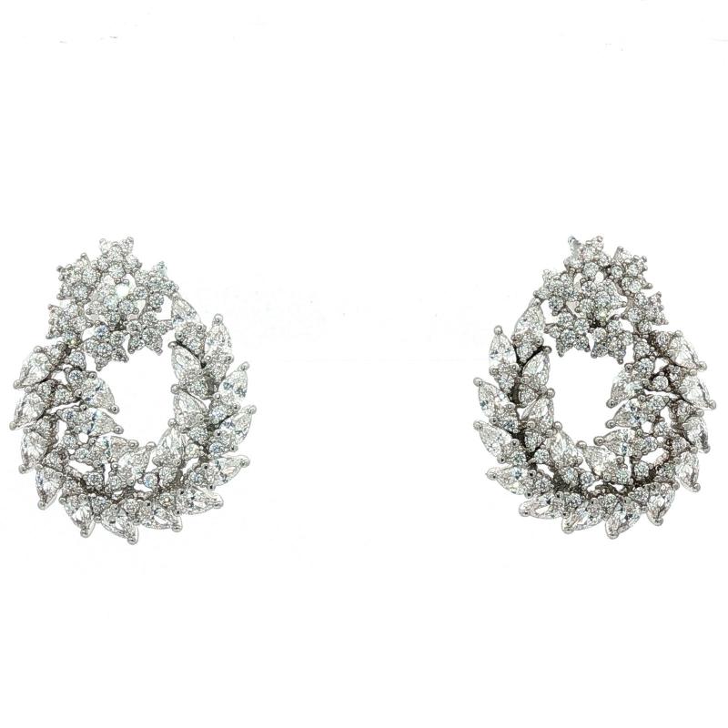 SA Earrings Multi Crystal in Teardrop Shape