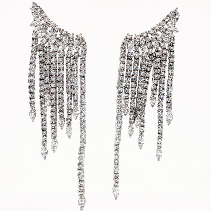 SA Earrings Diamonds CZ Curtain Cuff