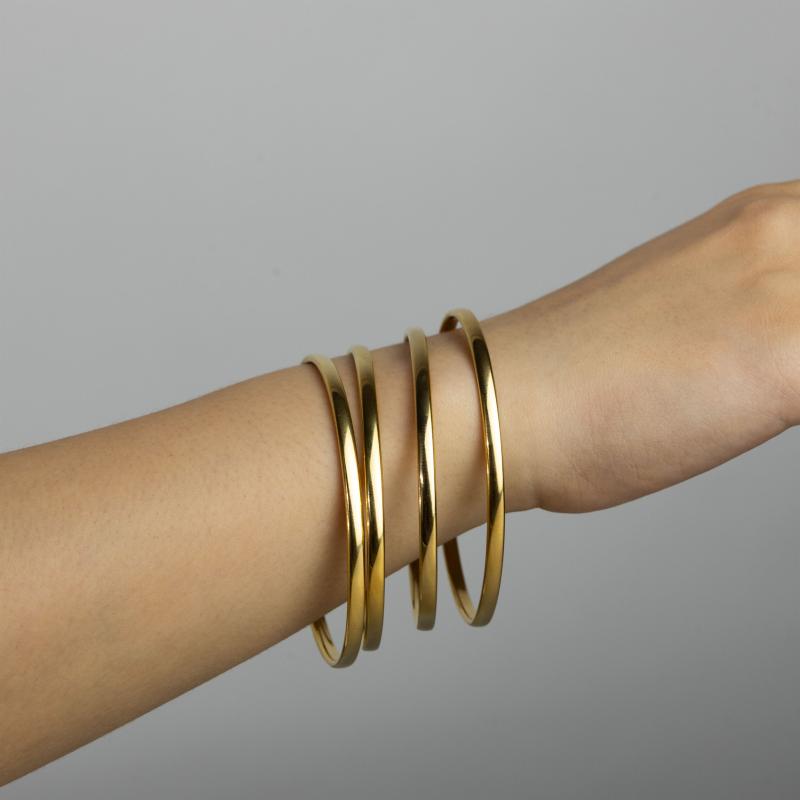 4pcs Golden Widew Oval Bangles