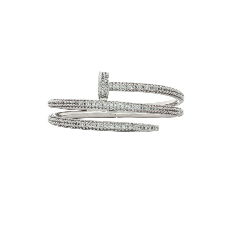 CAR Full Stone Double Juste Nail Bangle 