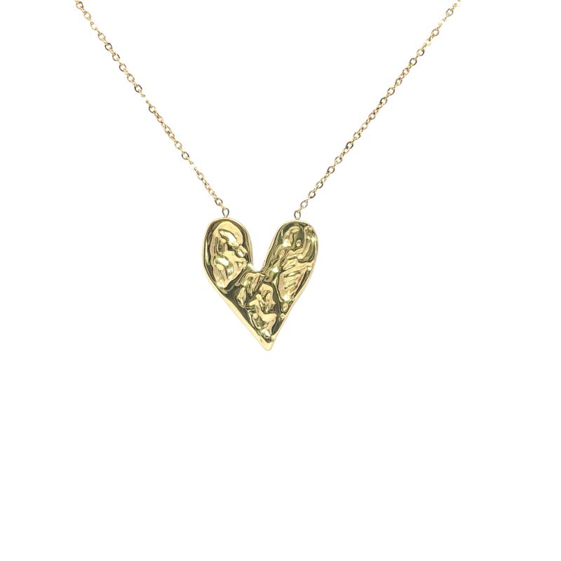 Vintage Crushed Heart Necklace