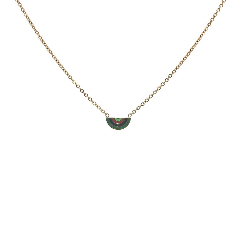 Multi Colored Semi - Circle Necklace