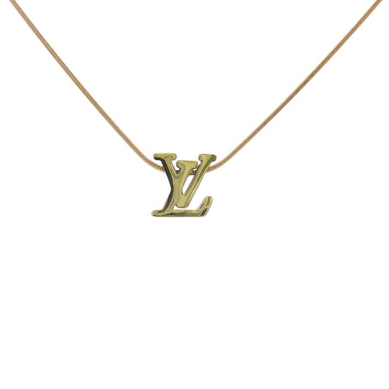 L&V - Logo w Snake Chain Necklace
