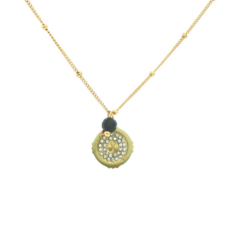 Circle Stone Pendant Necklace