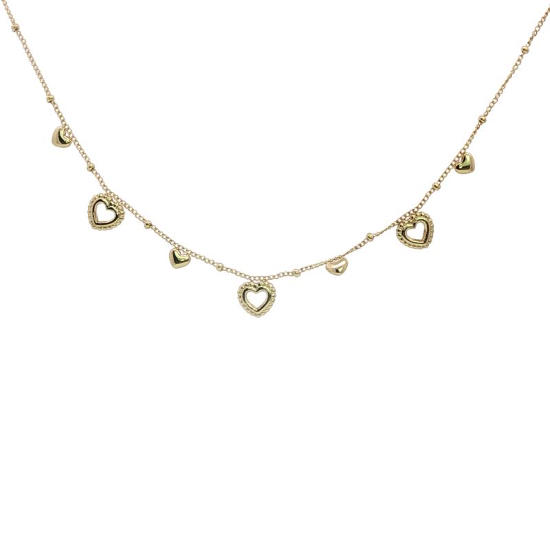 Multi Heart Shaped Charm Necklace