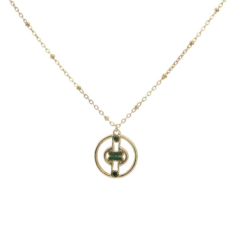 Ring Pendant w Stone Necklace