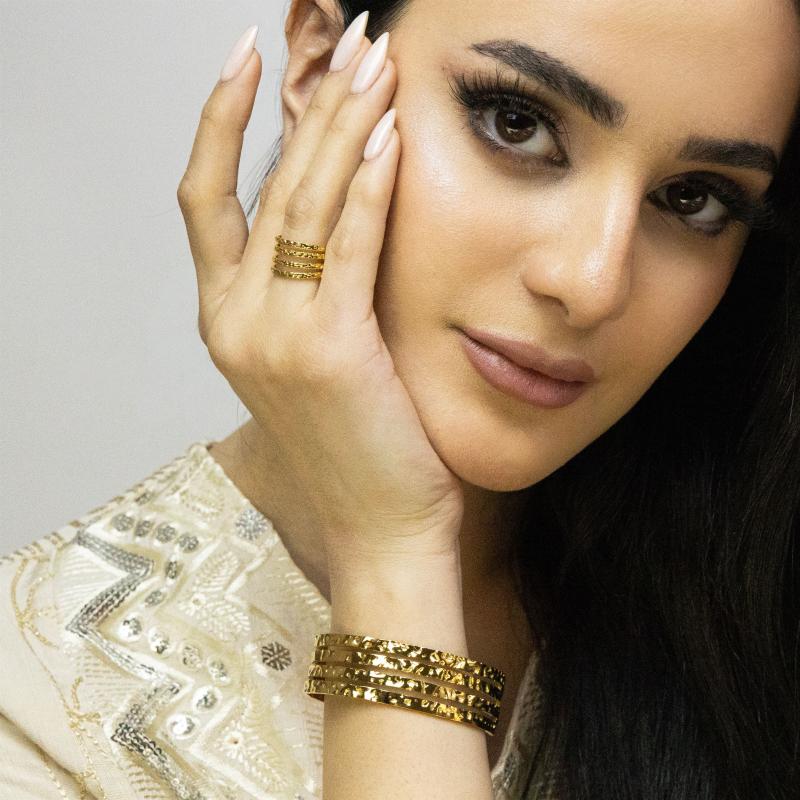 Bangle Set - Vintage Hammered Texture