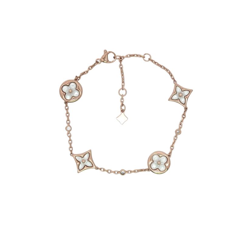 L&V - 4 Flowers Bracelet w Tiny 2 Studs 