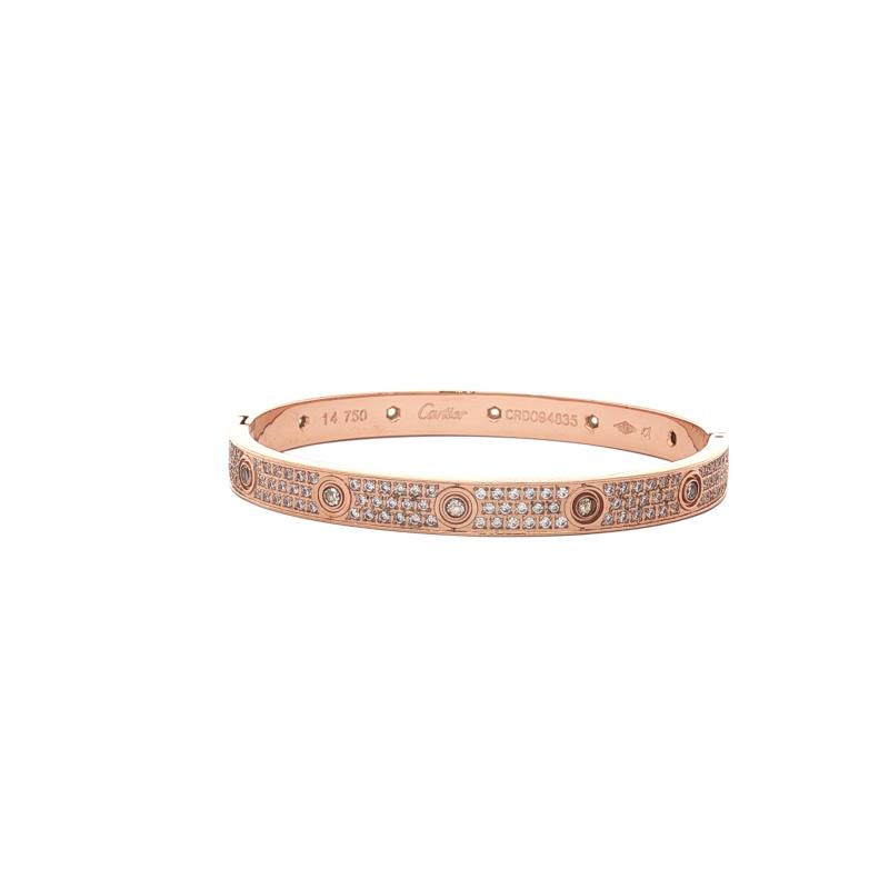 CAR Love Full Stone 3 Row Bangle