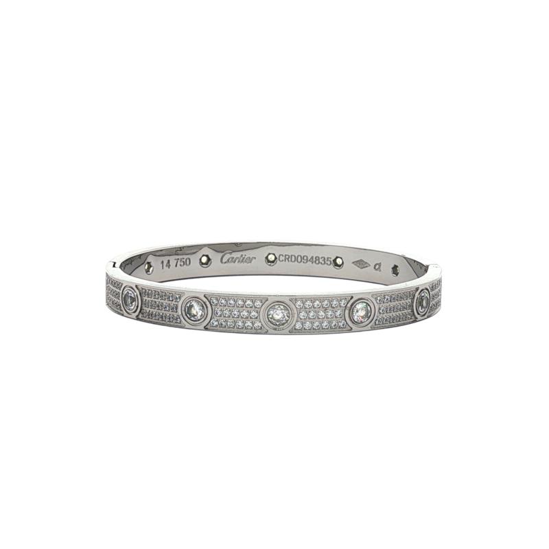 CAR Love Full Stone  3 Row Bangle 