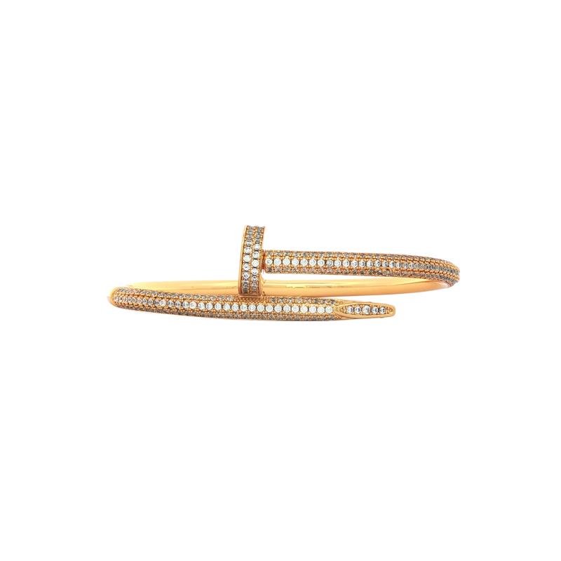 CAR Half Full Stone Juste Nail Bangle