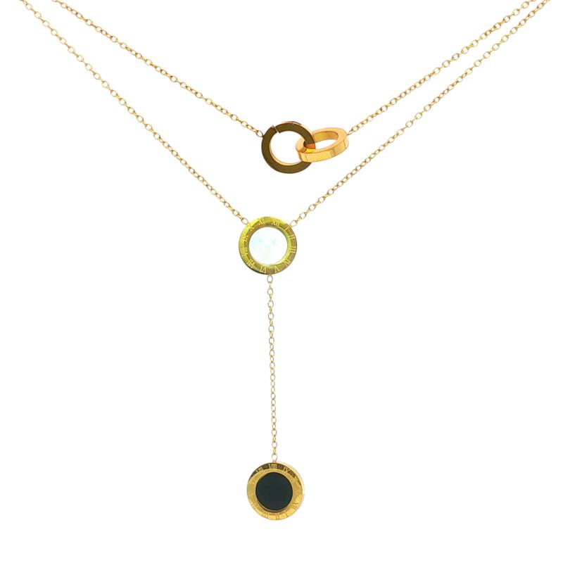 2 Circles & Numerals 2 Chains Necklace