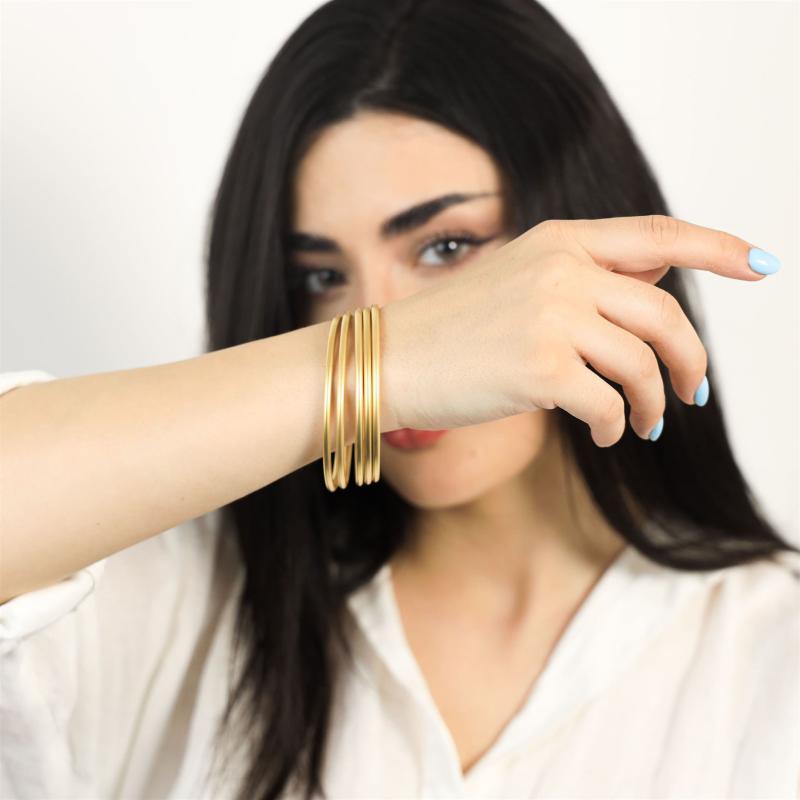 5pcs Gold Matte Bangles 