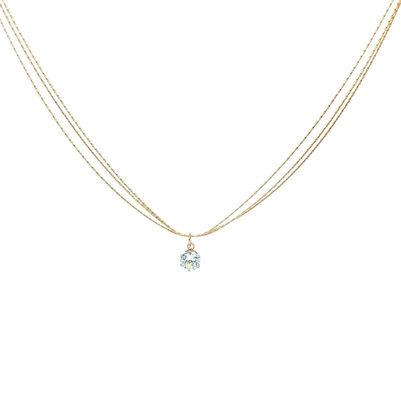 Stud w 3 Chains Necklace
