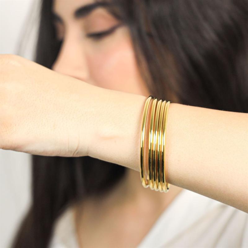 5pcs Gold Shining Bangles