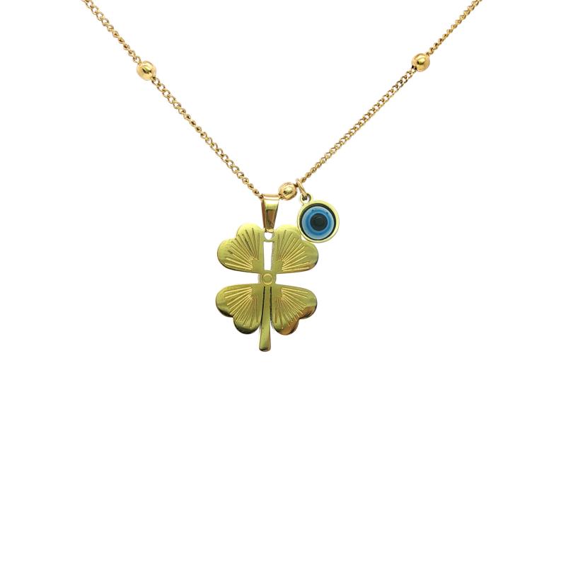 Flower w Small Eye Necklace 2