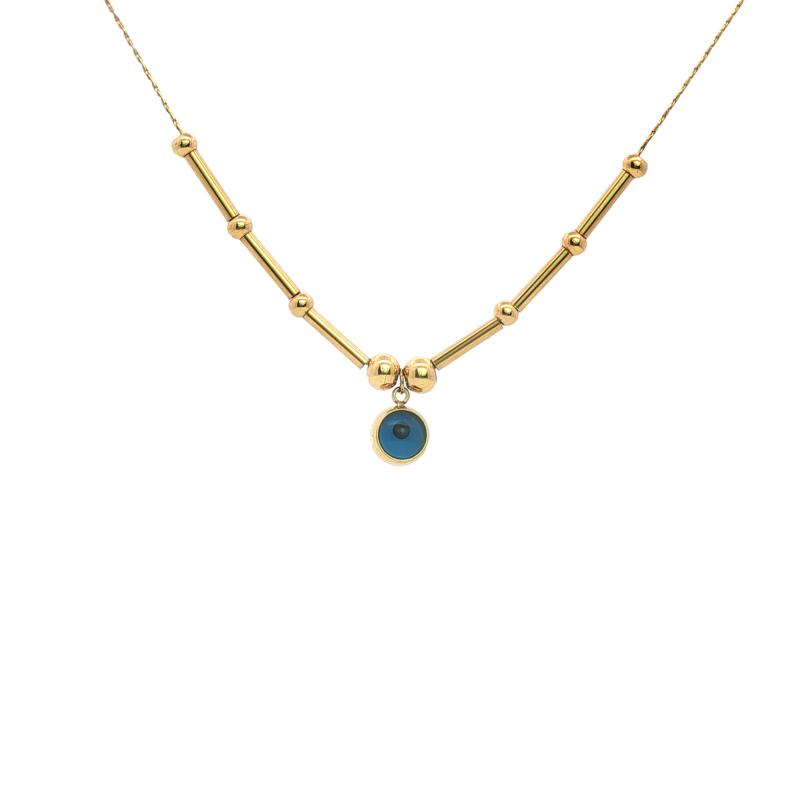 Deep Blue Eyes w Sticks Necklace