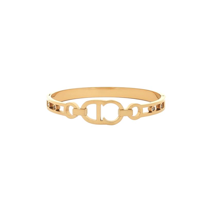 C&D Hollow D with Studs Bangle