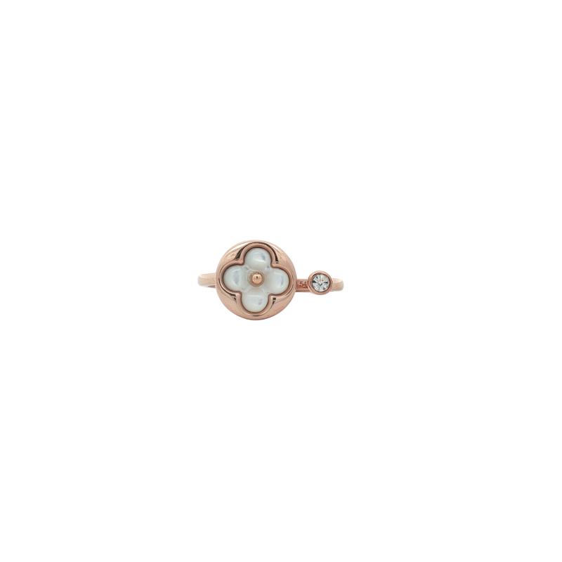 L&V - Circle Flower w Stud Open Ring