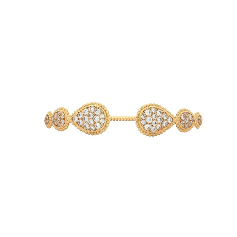 BO 6 Full Stone Teardrops Open Bangle
