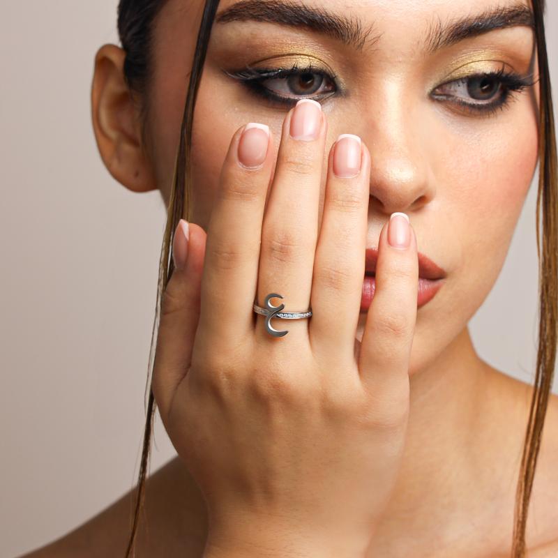 Arabic Letters Stones Ring 