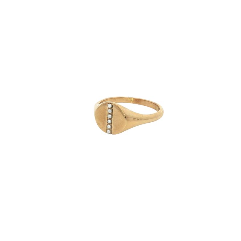 Vertical Tiny 6 Pearls Ring