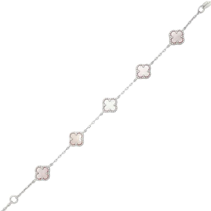 OS VCA Inspired Small 5 Flower Light Pink Bracelet 2