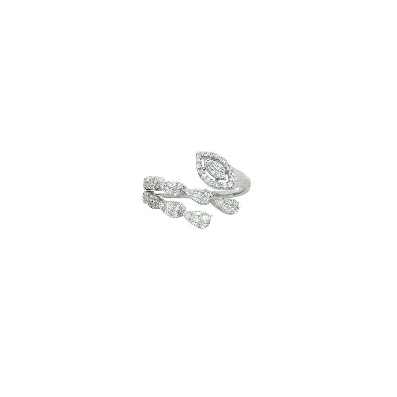 OS Crystal Eye Dual Pear Tail Ring 