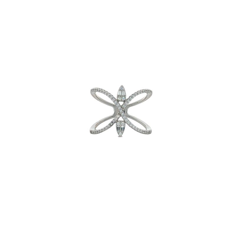 OS Double Pear X Cross  Ring