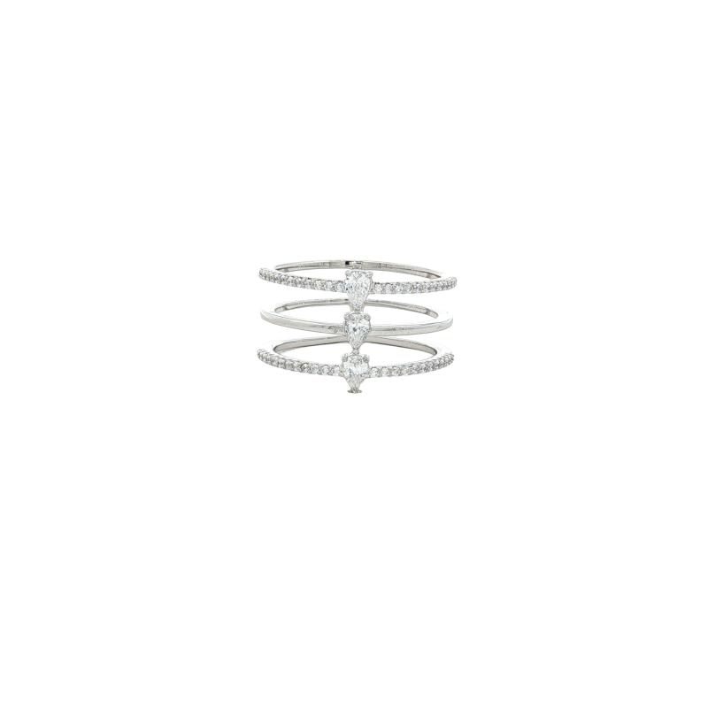 OS Triple Row Pear Drop Ring 