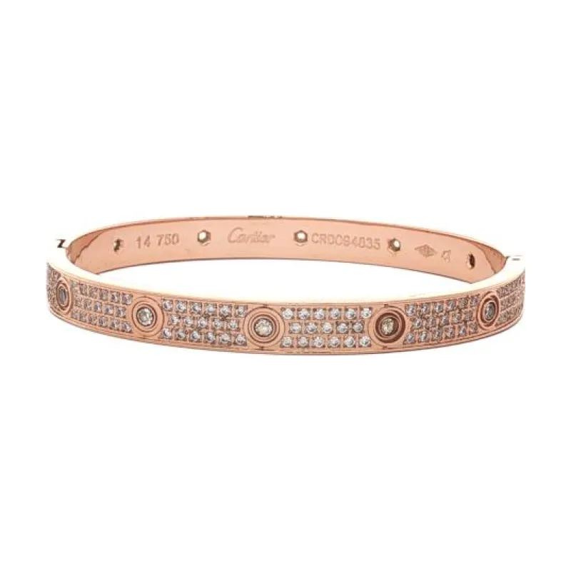 CAR Love Full Stone 3 Row Bangle